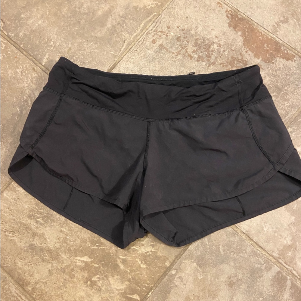 black lululemon speed up shorts